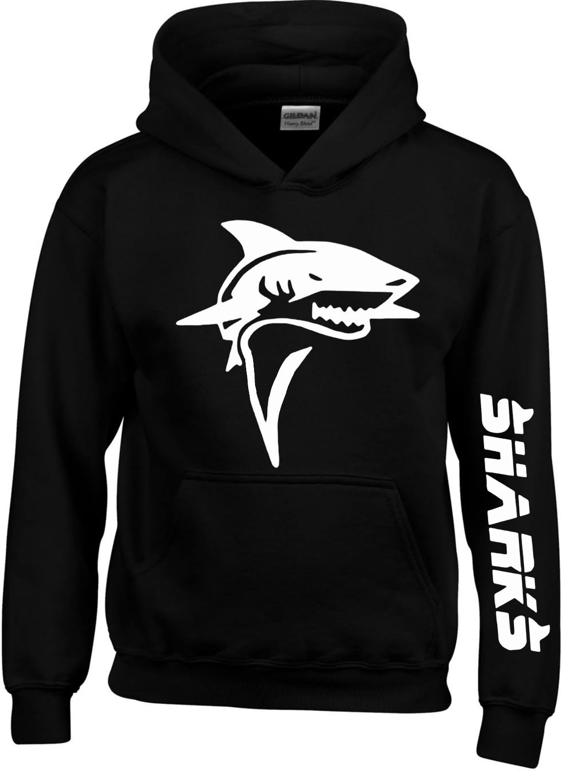 Sharks Sleeve Hoodie - Black