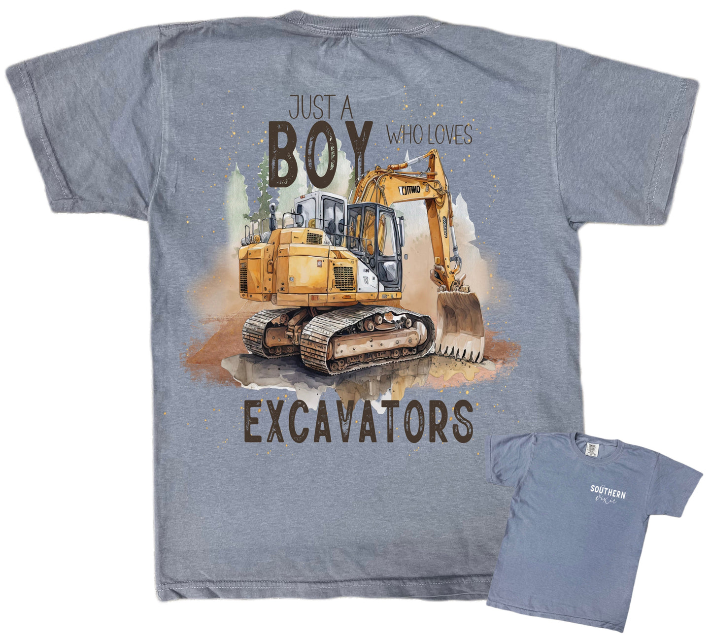 Loves Excavators Boys Tee