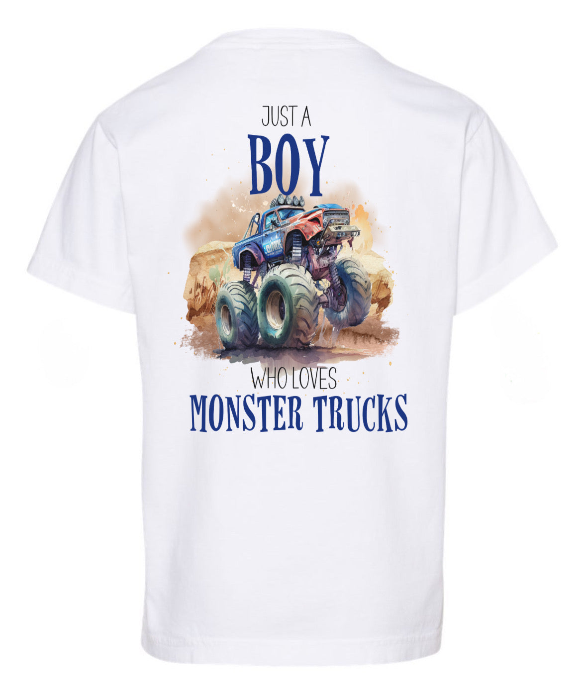 Loves Monster Trucks Boys Tee