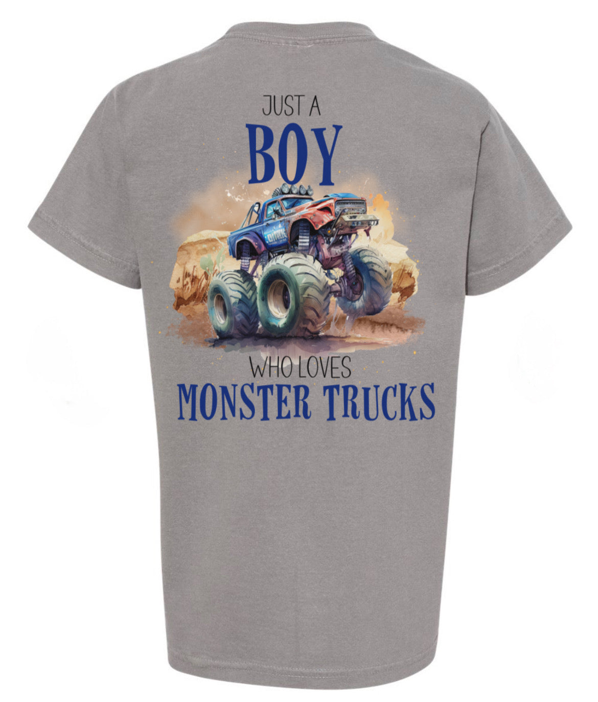 Loves Monster Trucks Boys Tee